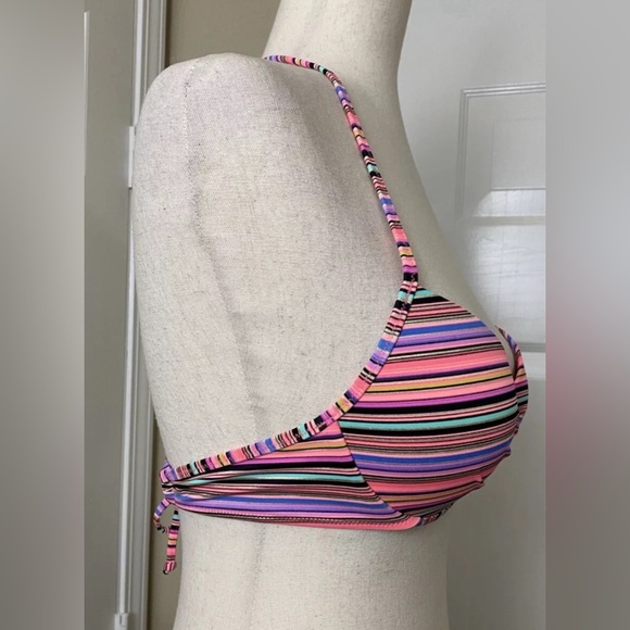 Victoria’s Secret Womens Bikini Swim Top Size 34B Pink Multicolor Padded - Picture 4 of 6